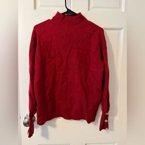 Tahari Turtleneck Sweater in Rich Red